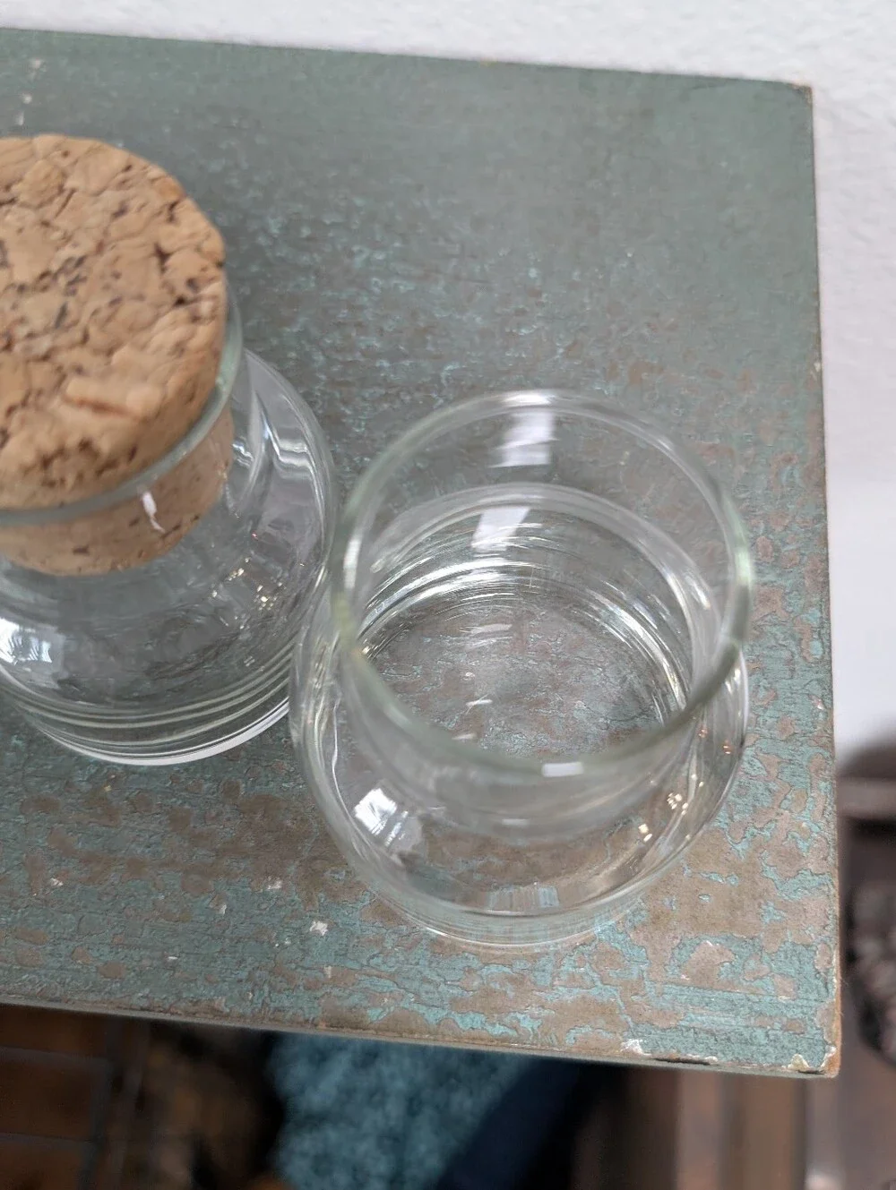 Small 3” Cylinder Clear Glass Apothecary Jars With Cork Lid Stoppers, Set Of 5